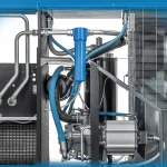 Alup Kompressoren & Atlas Copco Group. Εσωτερική άποψη Alup Evoluto 30-37 με Inverter NEOS της Atlas Copco.
