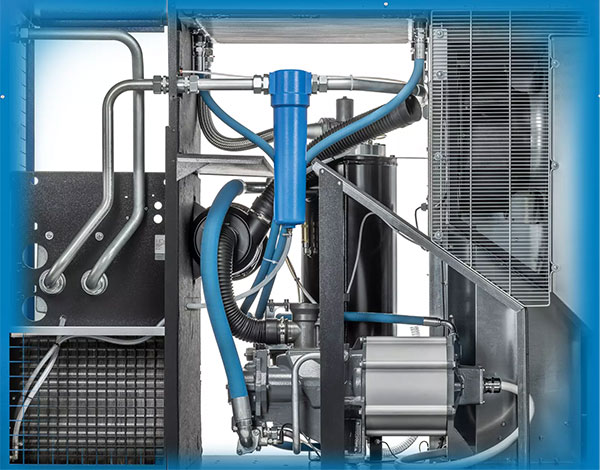 Εσωτερική μηχανολογική διάταξη και air end αεροσυμπιεστή ALUP Evoluto 30-37