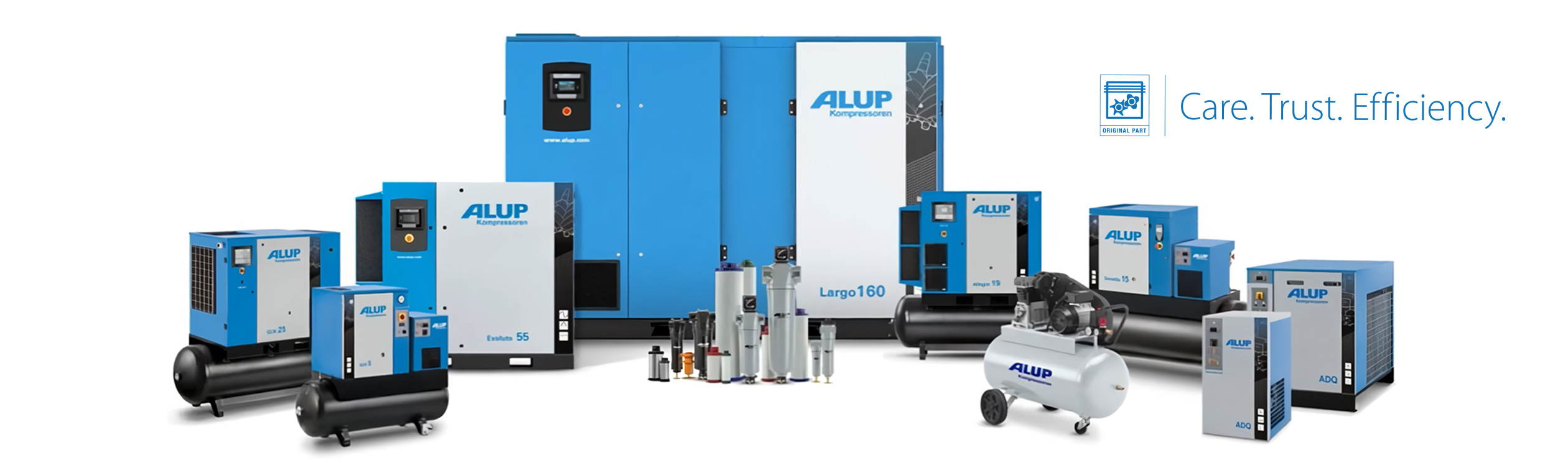 Βιομηχανικοί αεροσυμπιεστές ALUP Kompressoren: κοχλιοφόροι, εμβολοφόροι, συστήματα εξυγίανσης αέρα και ξηραντές από την ΑΝΕΛΙΞΙΣ ΤΣΙΚΑΛΟΥΔΑΚΗΣ