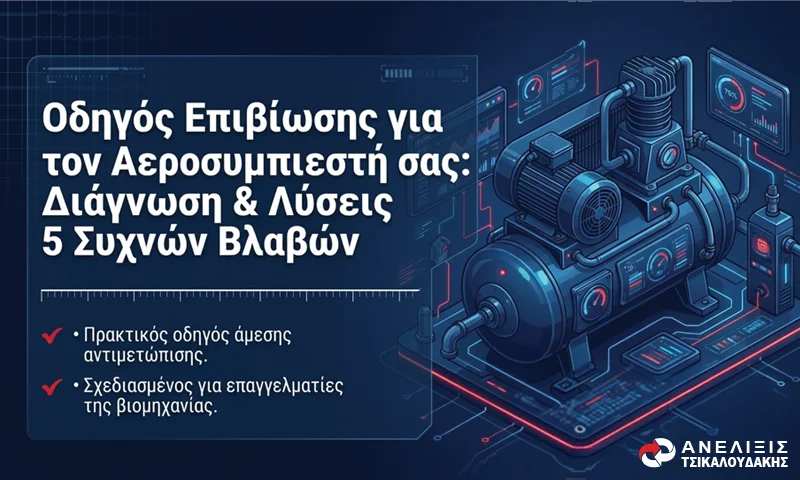 Αντιμετώπιση προβλημάτων αεροσυμπιεστή. πώς να διορθώσετε τις 5 πιο συχνές βλάβες, Ανελιξις Τσικαλουδάκης