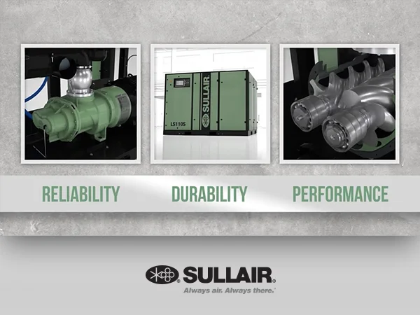 Βιομηχανικός κοχλιοφόρος αεροσυμπιεστής Sullair: Εγγύηση αξιοπιστίας, αντοχής και υψηλής απόδοσης - ΑΝΕΛΙΞΙΣ ΤΣΙΚΑΛΟΥΔΑΚΗΣ