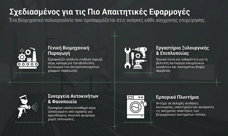 Sullair ShopTek; Σχεδιασμένος για τις πιο απαιτητικές εφαρμογές